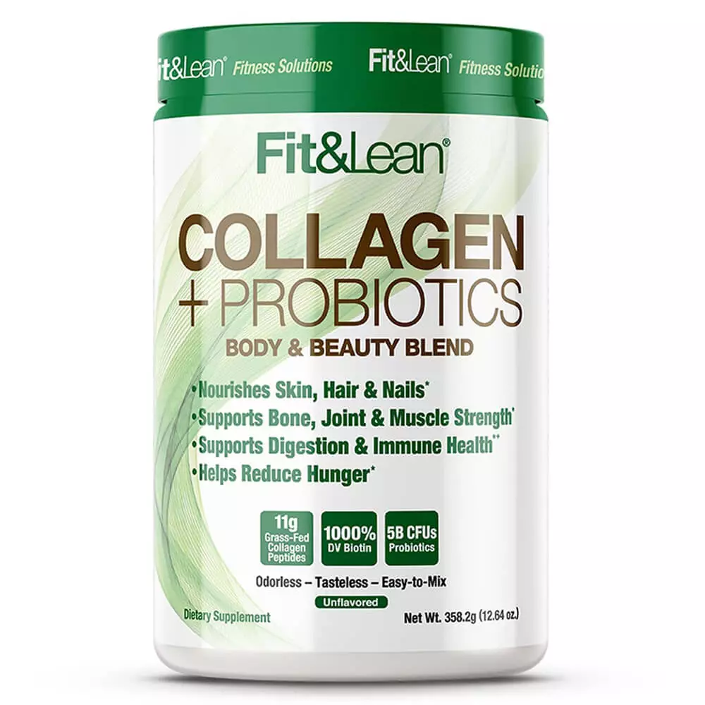 Fit & Lean Collagen + Probiotics Unflavored 358g: Improve Skin & Gut Health