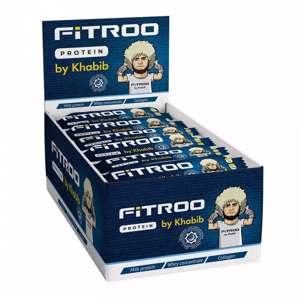 Fitroo By Khabib Non-Glaze Protein Bar 50g Box