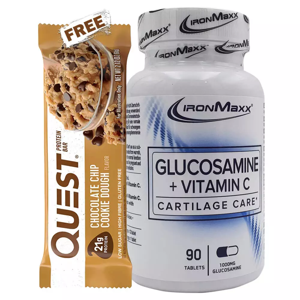 IronMaxx Glucosamine + Vitamin C (Free Quest Bar)