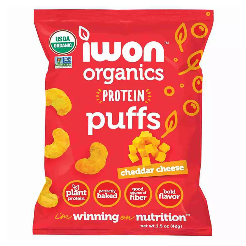 Iwon Organics Protein Puffs Cheddar Cheese