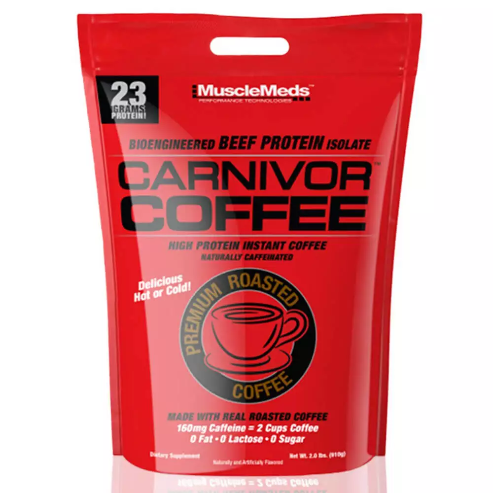 MuscleMeds Carnivor Coffee Powder – Beef Protein with Caffeine for Muscle Growth and Energy