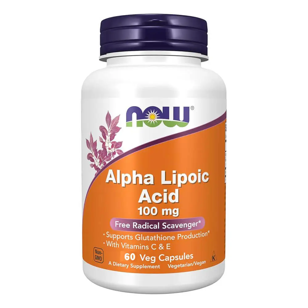 Now Sports Alpha lipoic Acid 100mg 60 Veg Capsules