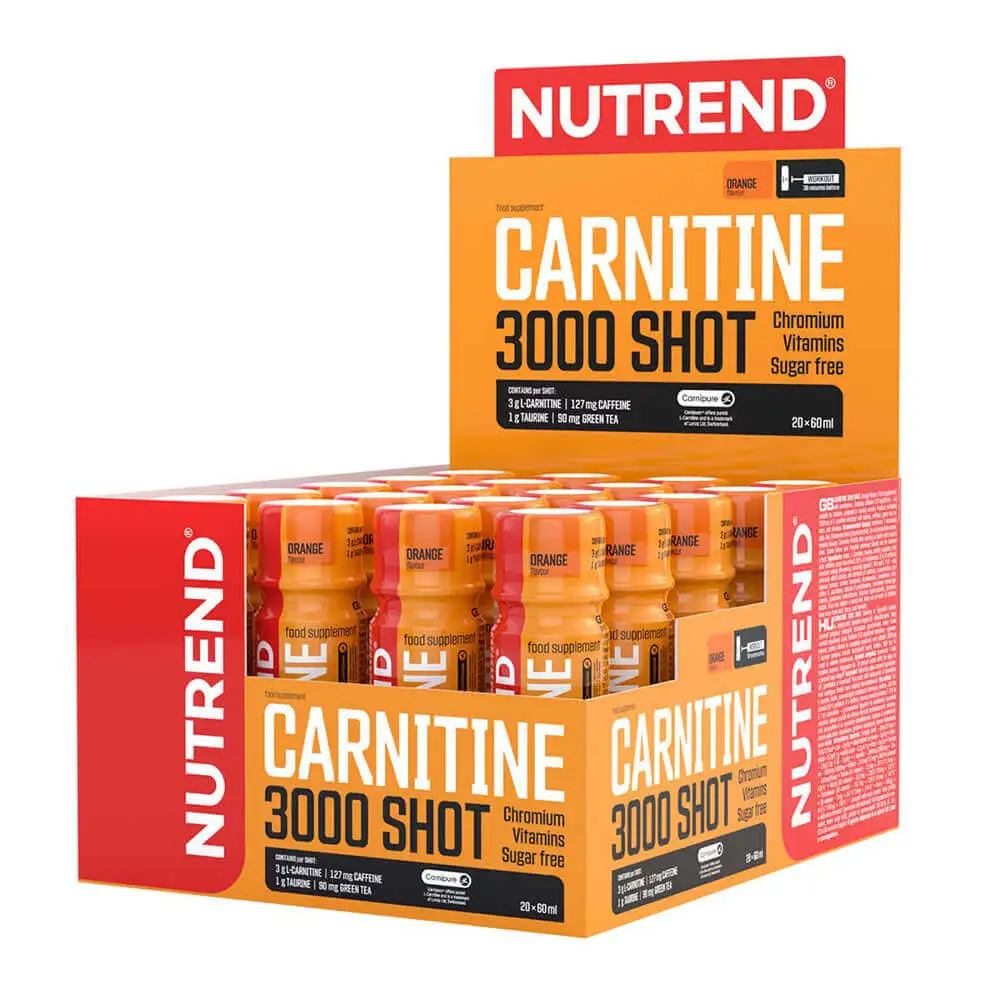 Nutrend Carnitine 3000 Shot – 20 Shots, Orange: Enhance Fat Loss and Performance
