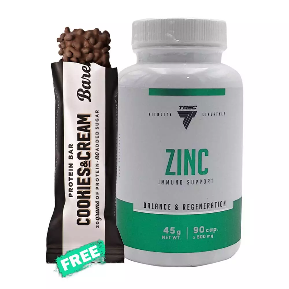 TREC Zinc 90 Capsules (Free Barebell Bar)