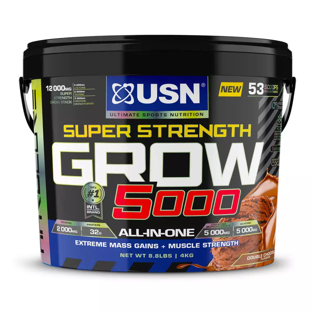 USN Super Strength Grow 5000, 4kg, Double Chocolate, 53 Servings