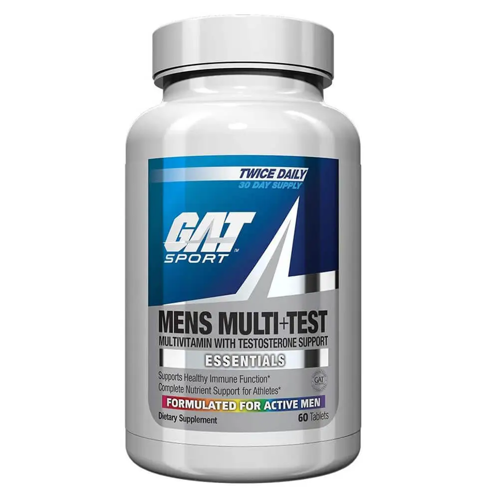 GAT Sport Men’s Multi+Test Essentials – Complete Multivitamin with Testosterone Support for Peak Performance