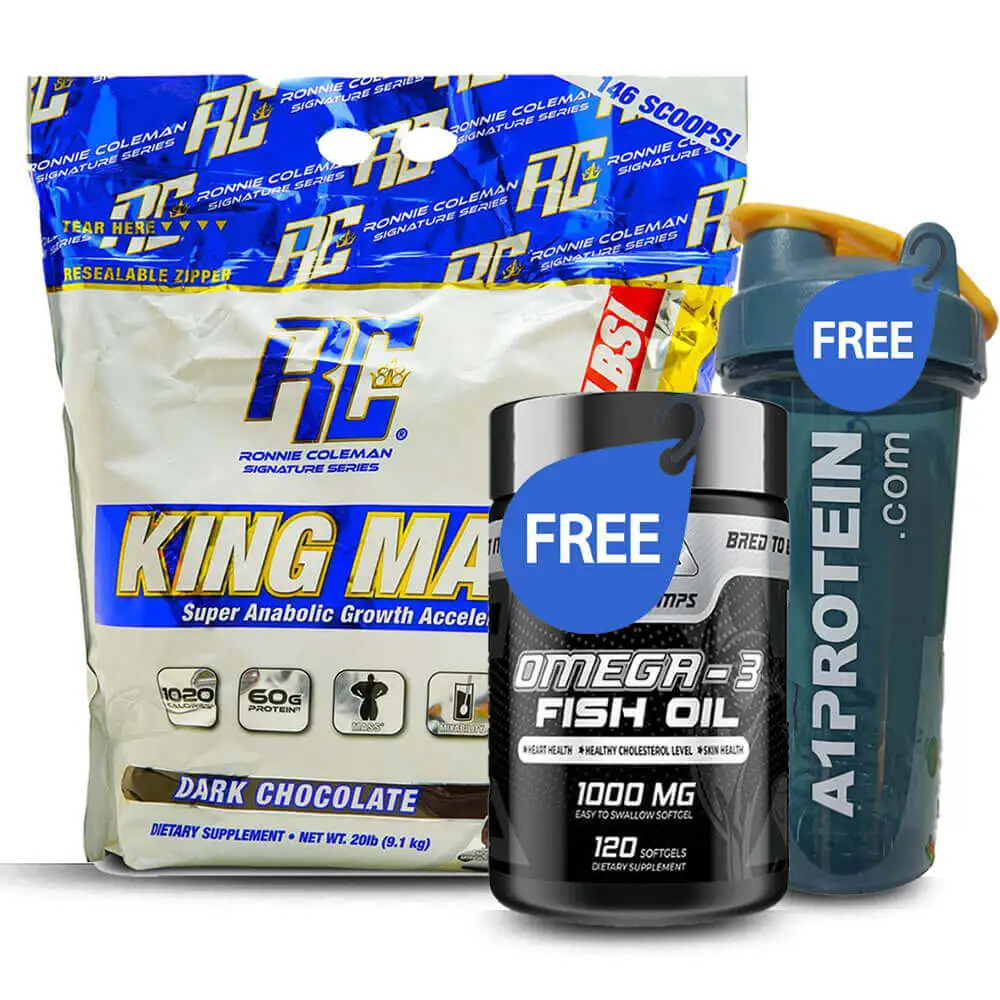 Achieve Massive Results with RC King Mass 20lb with Free Omega 3 Fish Oil & Shaker