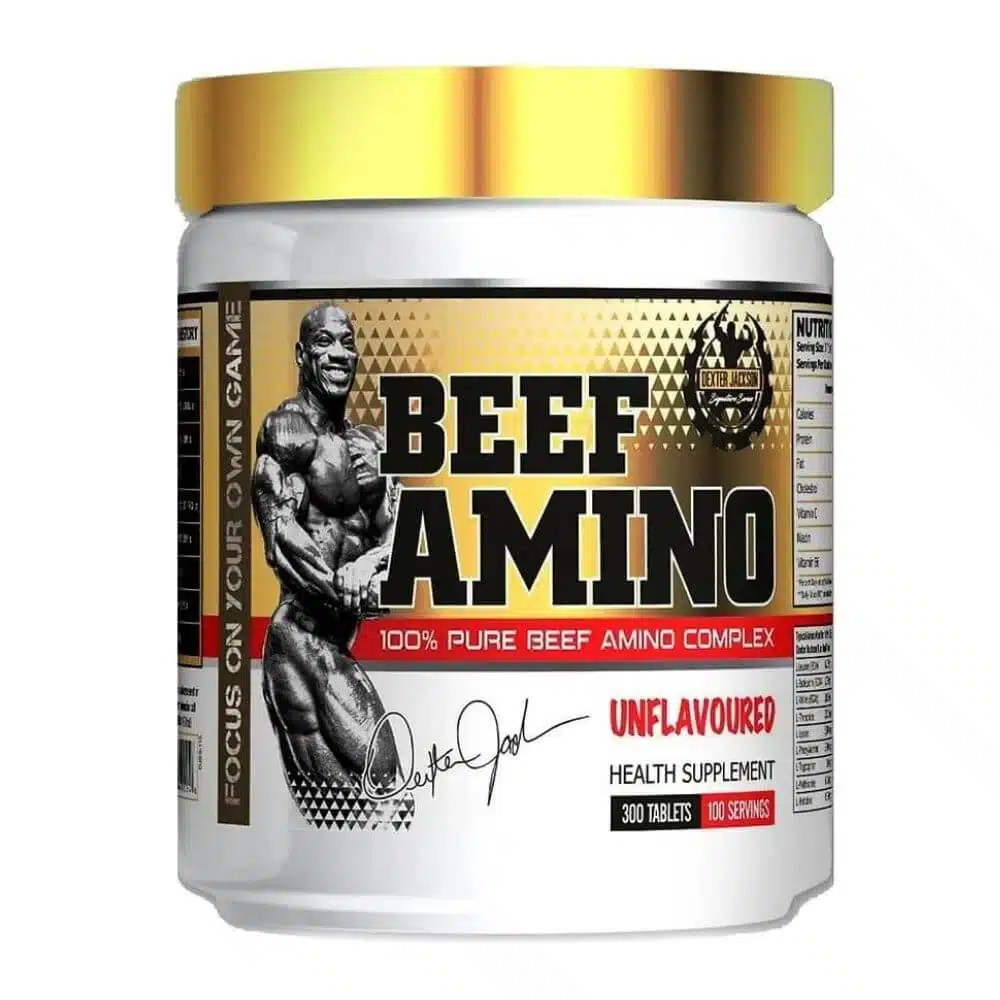 Dexter Jackson Beef Amino – Unflavoured 300 Tablets for Muscle Recovery