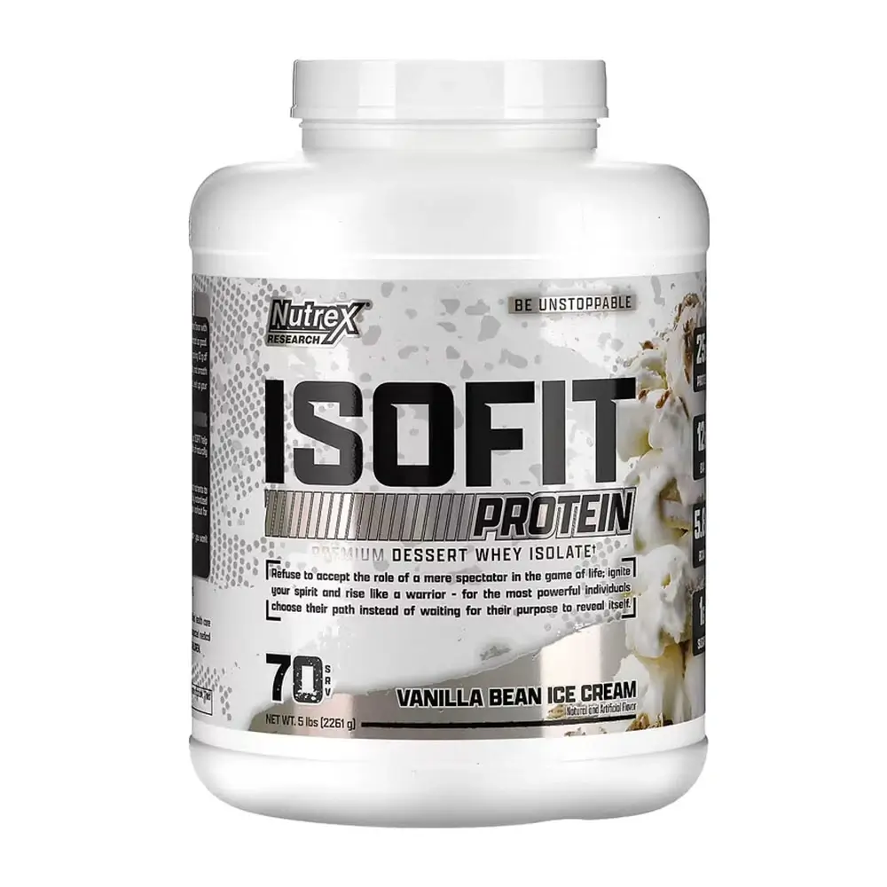 Nutrex Isofit Whey Isolate Powder | High-Protein, Low-Carb Formula for Muscle Growth & Recovery
